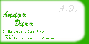 andor durr business card