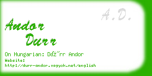 andor durr business card
